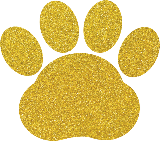 Gold Glitter Foil Paw Print